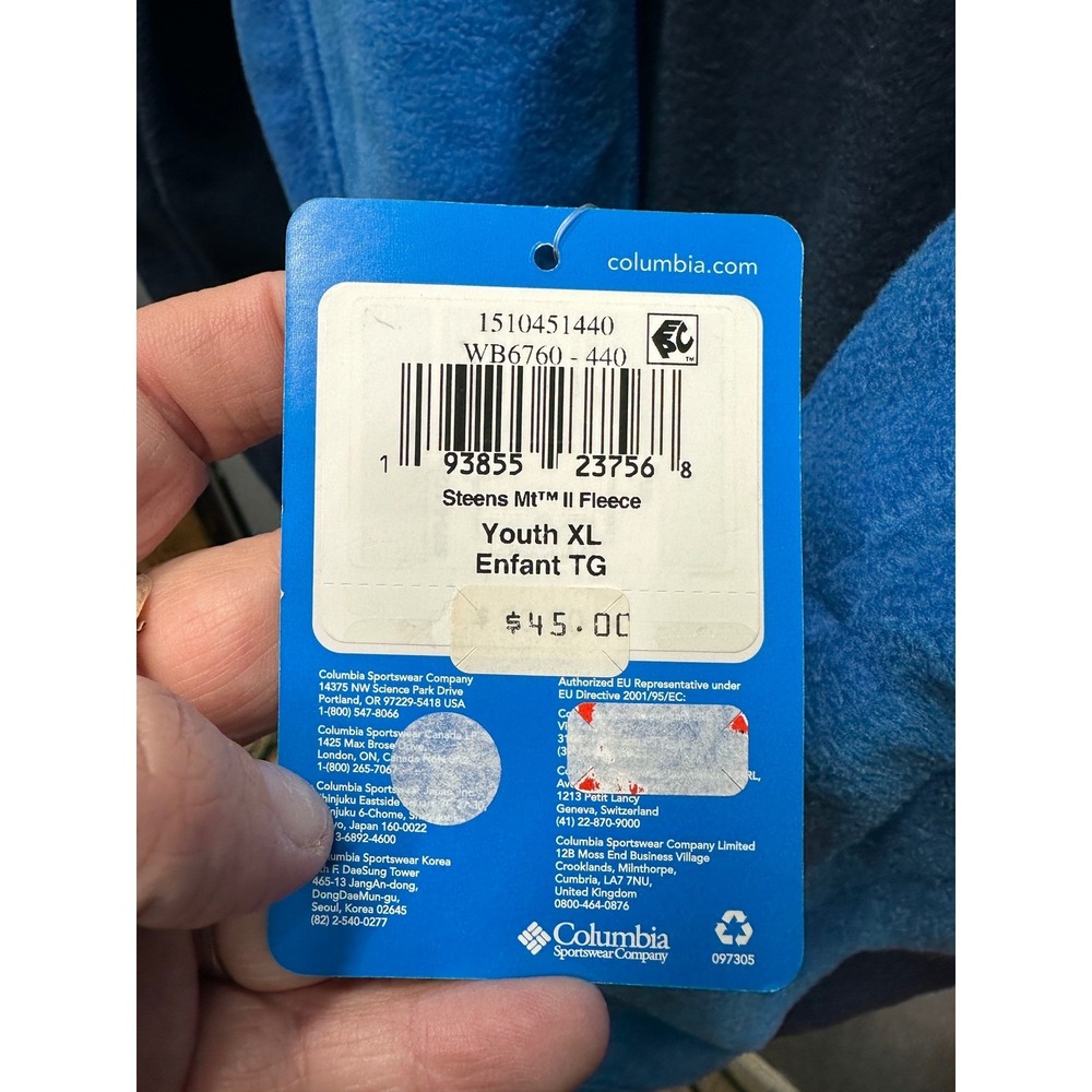 Columbia Kids XL Fleece Jacket Full Zip Blue Navy Warm Layer - Picture 5 of 8
